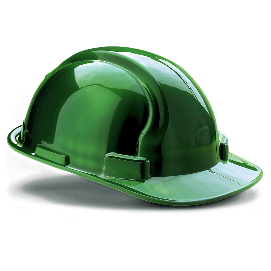 Green safety hard hat